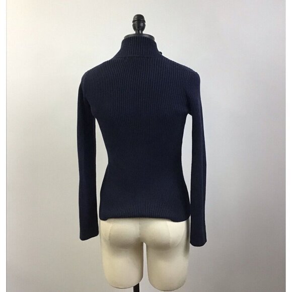 Woman’s Eddie Bauer Small Petite Navy Zip Lightweight Sweater 💕 - Picture 2 of 2